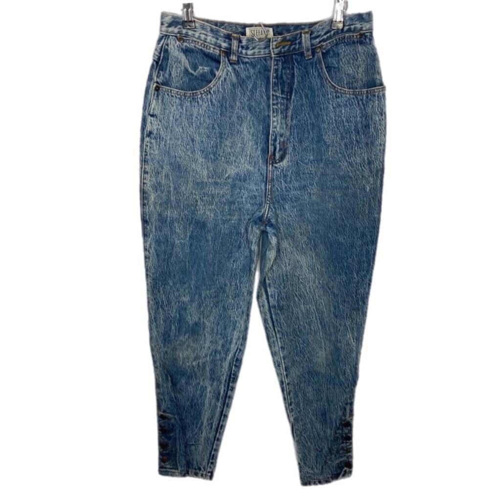 Vintage Stefano High Rise Tapered Leg Stone Washed Jeans - Women's Size 14